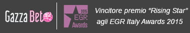 GazzaBet vincitore premio rising star EGR Italy Awards 2015